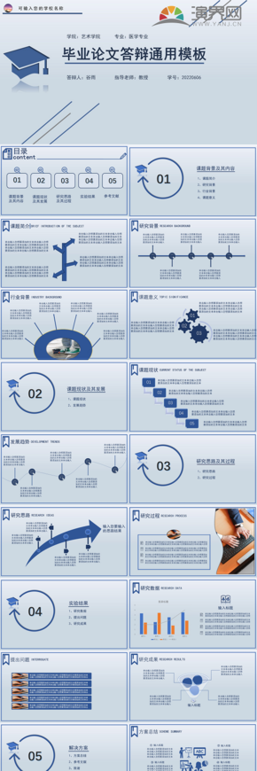 藍(lán)色扁平風(fēng)簡約通用畢業(yè)答辯模板