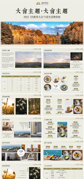  PPT template for planning of Chinese modern, fresh and simple tourism development conference