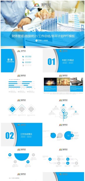 財務管理/數(shù)據統(tǒng)計/工作總結/新年計劃PPT模板