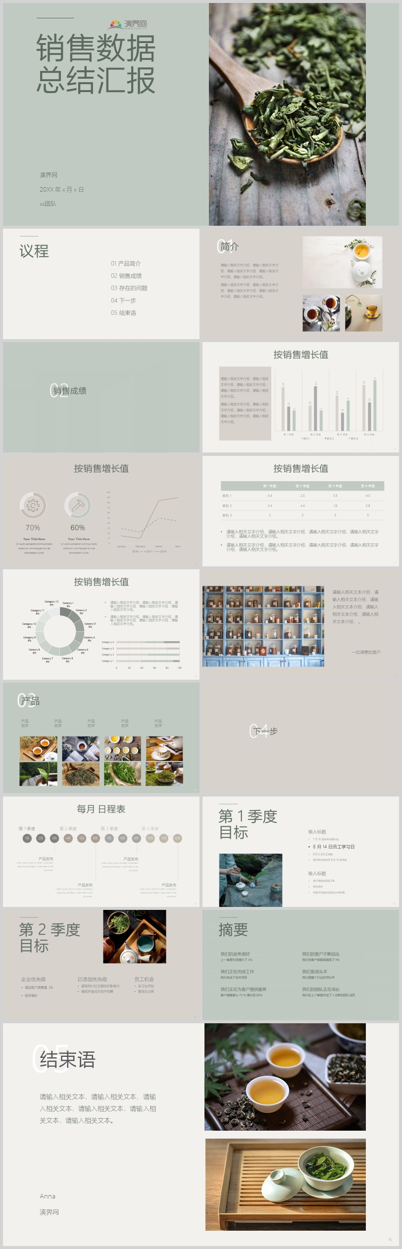 莫蘭迪產(chǎn)品銷(xiāo)售總結(jié)匯報(bào)PPT模板