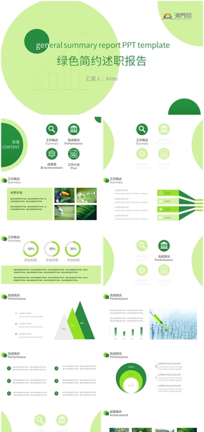 綠色簡(jiǎn)約工作財(cái)務(wù)報(bào)告ppt模板