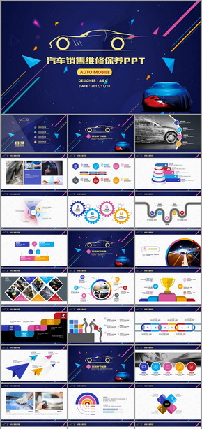 創(chuàng)意汽車工作匯報PPT模板