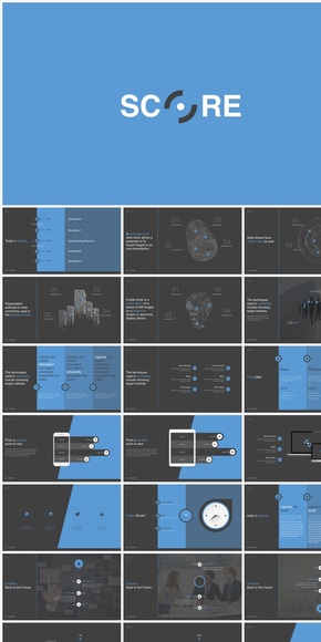簡約藍黑低調(diào)商務(wù)keynote個性模板