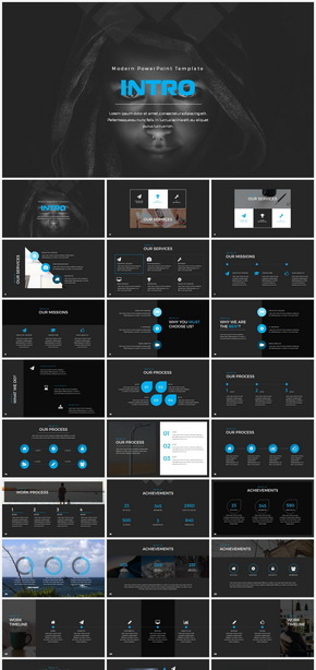 藍(lán)黑質(zhì)感時(shí)尚逼格商務(wù)個(gè)性PPT模板