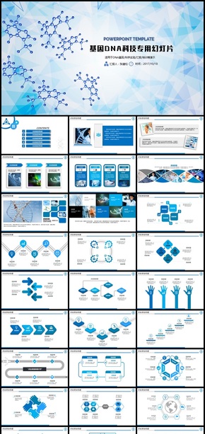 生物醫(yī)學DNA科技PPT模板