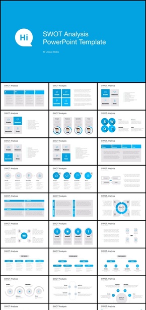 SWOT分析全案keynote商務(wù)模板