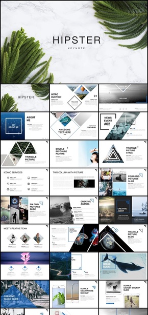 潮流畫冊風格創(chuàng)意商務(wù)keynote模板