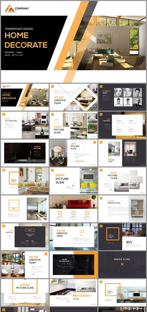 家居裝飾裝修室內設計公司keynote模板
