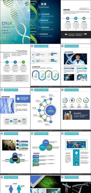 A4豎版DNA生物科技PPT模板