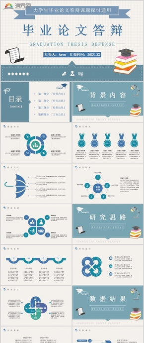 簡約論文答辯論文大綱格式PPT模板