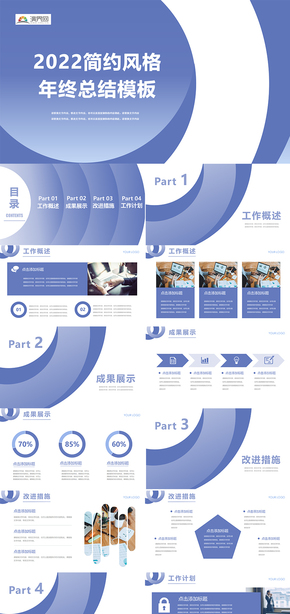 簡約風格2022年年終總結模板