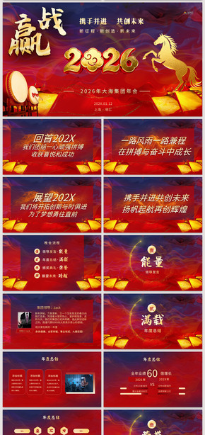 紫色大氣2026年馬年公司企業(yè)尾牙年會頒獎盛典表彰大會年終總結(jié)新年晚會PPT模板