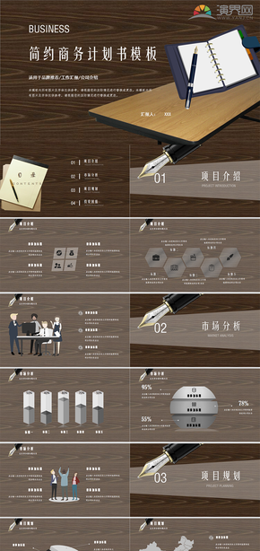 扁平商務風商業(yè)計劃書PPT模板