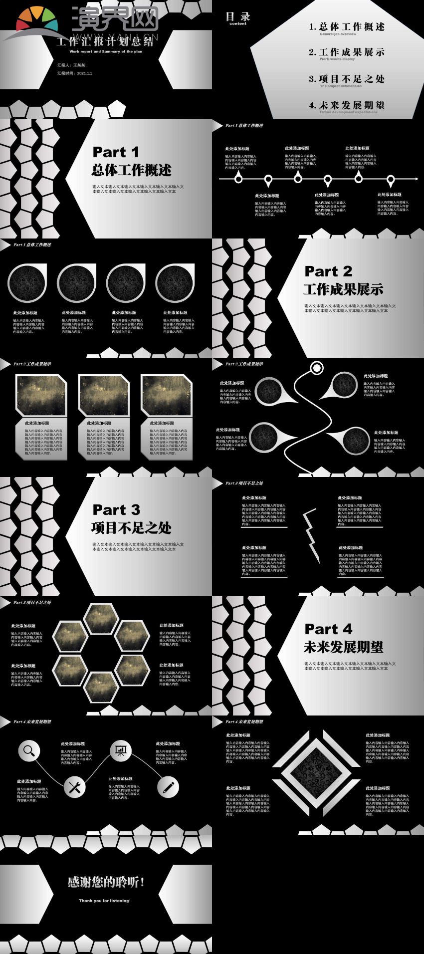 黑色簡約工作匯報(bào)PPT模板