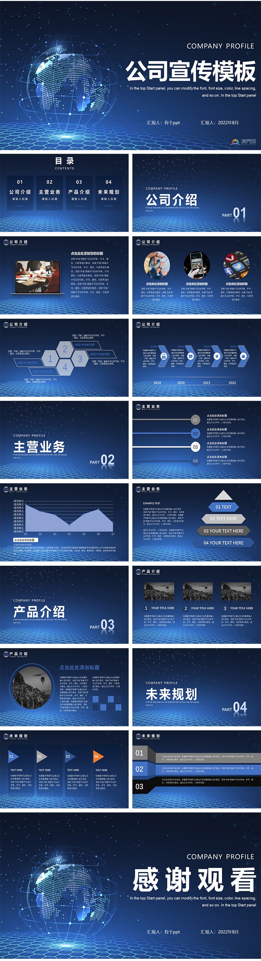 藍(lán)色科技企業(yè)宣傳匯報(bào)PPT模板