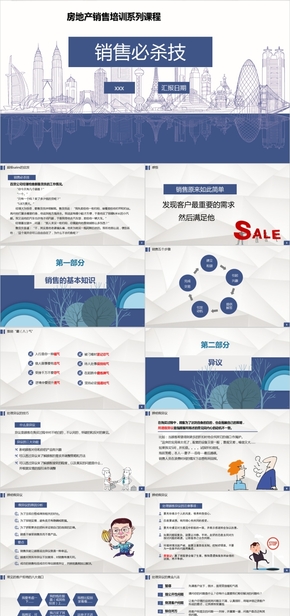 16銷售技巧系列培訓課程 房地產銷售培訓員工培訓入職培訓PPT模板