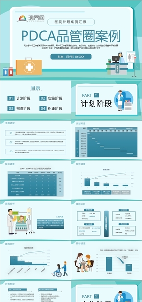 18 綠色扁平插畫(huà)風(fēng)PDCA品管圈案例PPT模板