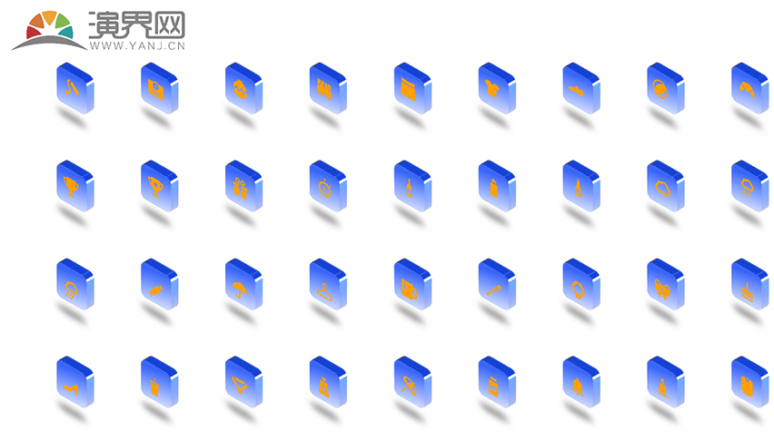 藍(lán)黃立體矢量圖標(biāo)