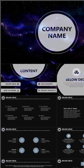 星空時(shí)尚科技感PPT模板