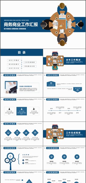 商務(wù)商業(yè)公司企業(yè)工作匯報(bào)PPT