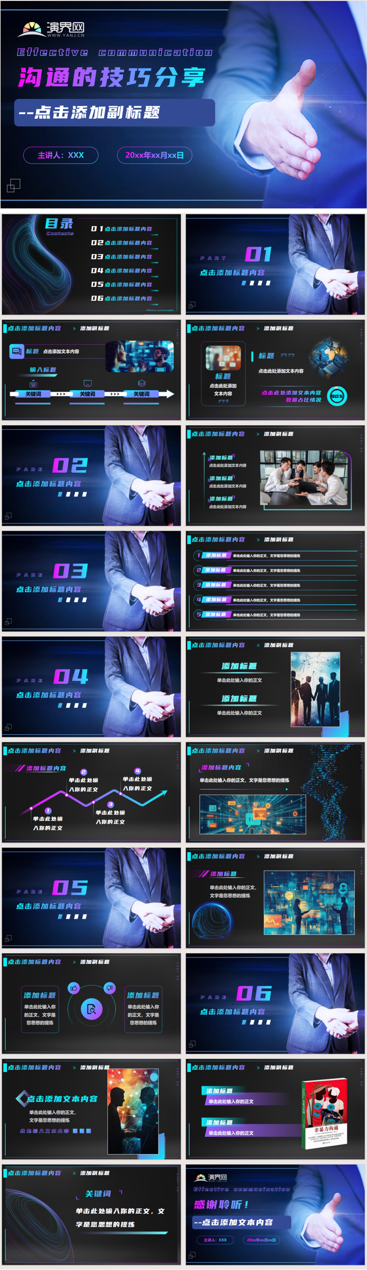 科技風高端精美溝通技巧分享PPT