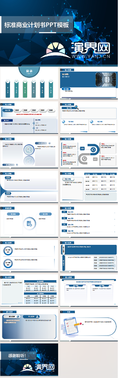 標(biāo)準(zhǔn)商業(yè)計劃書PPT模板