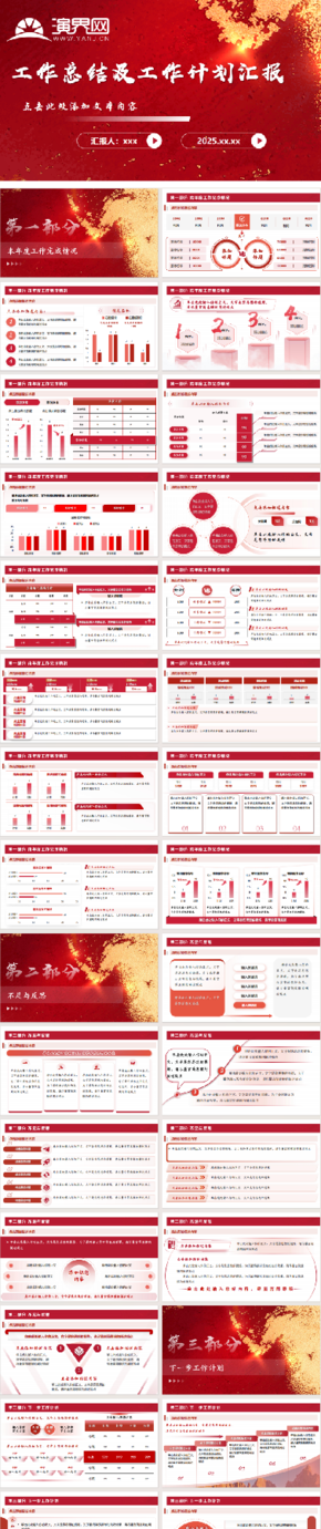紅色精美工作匯報、工作計劃、數(shù)據(jù)分析