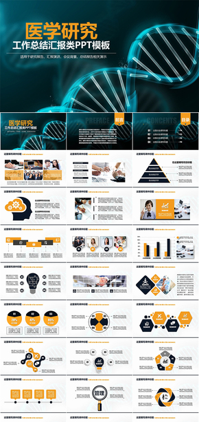 醫(yī)療研究學術匯報總結(jié)報告類PPT模板