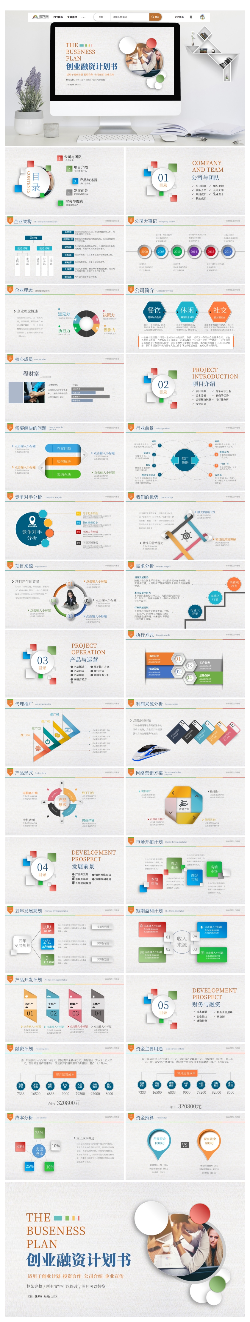 多彩融資商業(yè)計(jì)劃書PPT模板