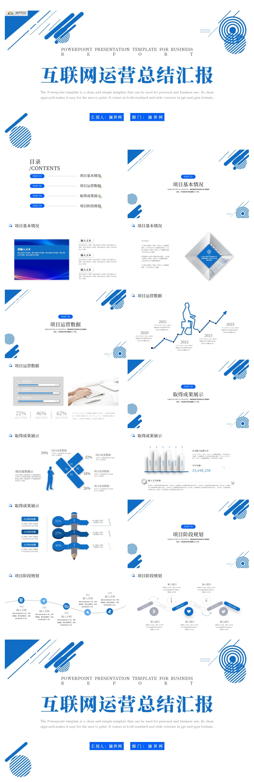 藍(lán)色簡約互聯(lián)網(wǎng)項(xiàng)目運(yùn)營總結(jié)匯報(bào)ppt