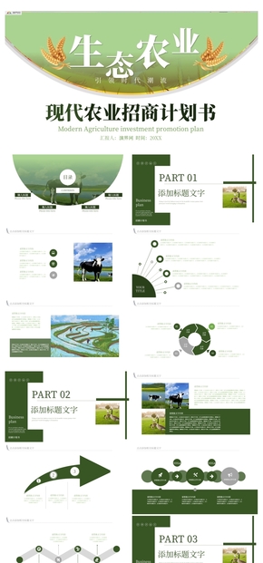 簡約農業(yè)農產(chǎn)品招商計劃書模板PPT模板
