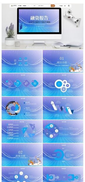 藍(lán)色商業(yè)融資計(jì)劃報告PPT模板