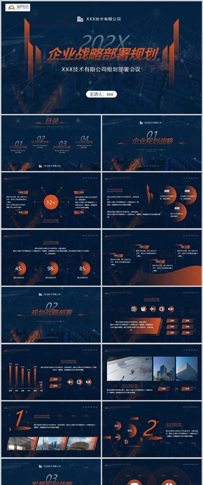 深藍企業(yè)戰(zhàn)略部署規(guī)劃ppt模板