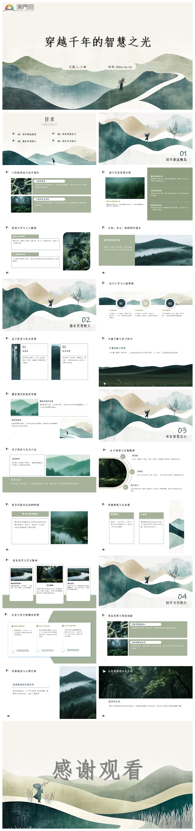 穿越千年的智慧之光國學(xué)ppt模板