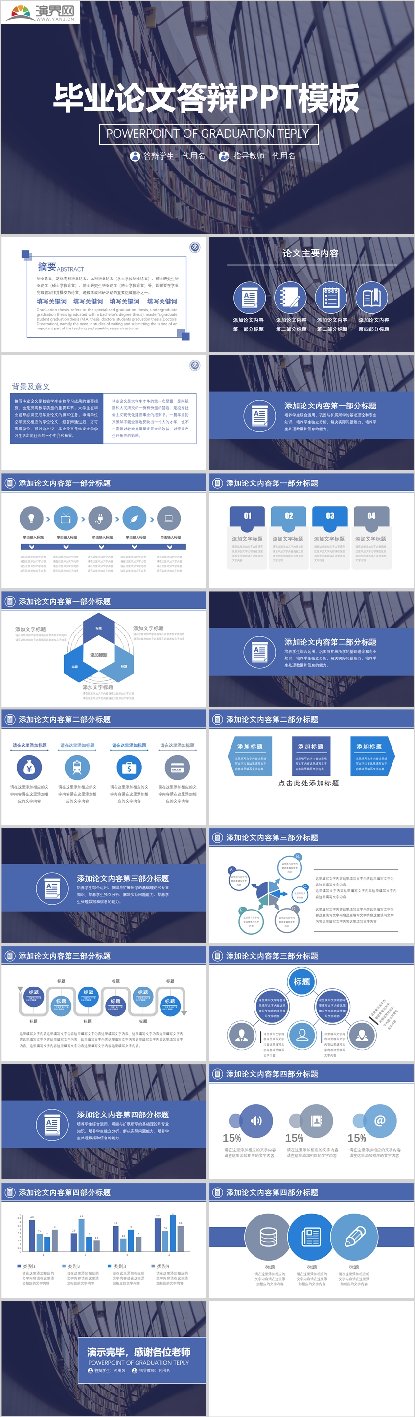 小清新畢業(yè)論文答辯通用模板
