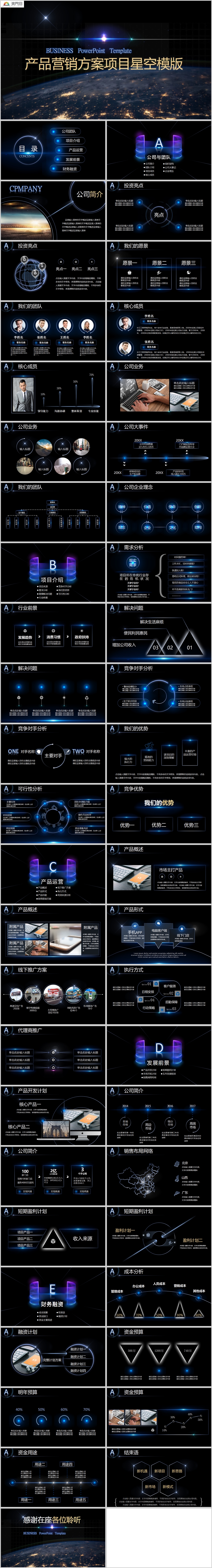 產(chǎn)品營銷方案項(xiàng)目星空模板