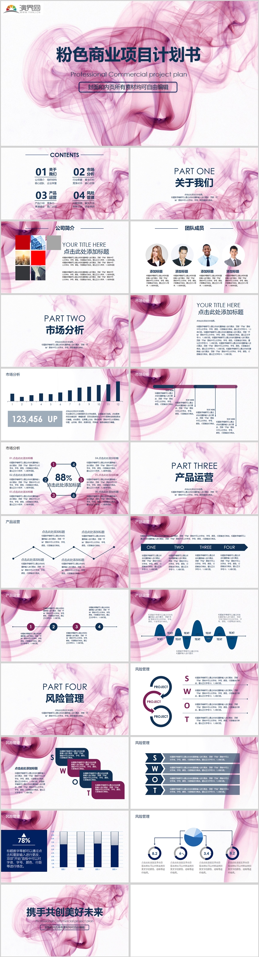 粉色清新商業(yè)項目計劃書