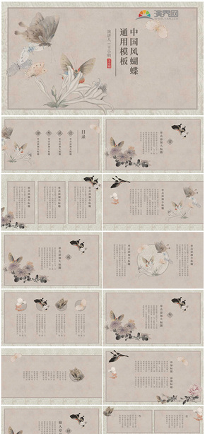 中国风蝴蝶通用模板
