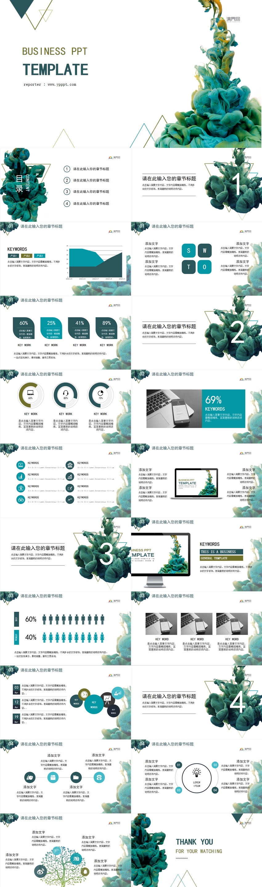 簡約實用述職報告PPT模板