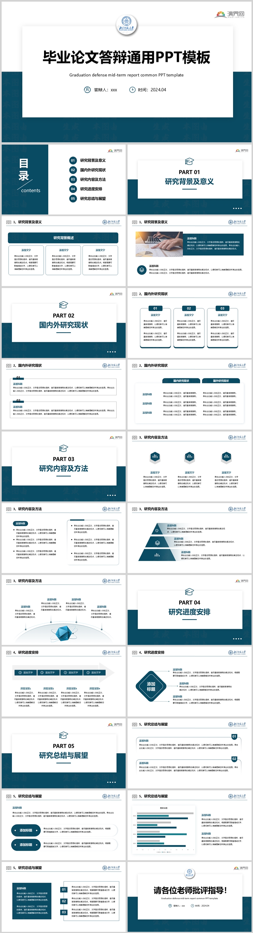 畢業(yè)論文答辯開題報告通用ppt模板