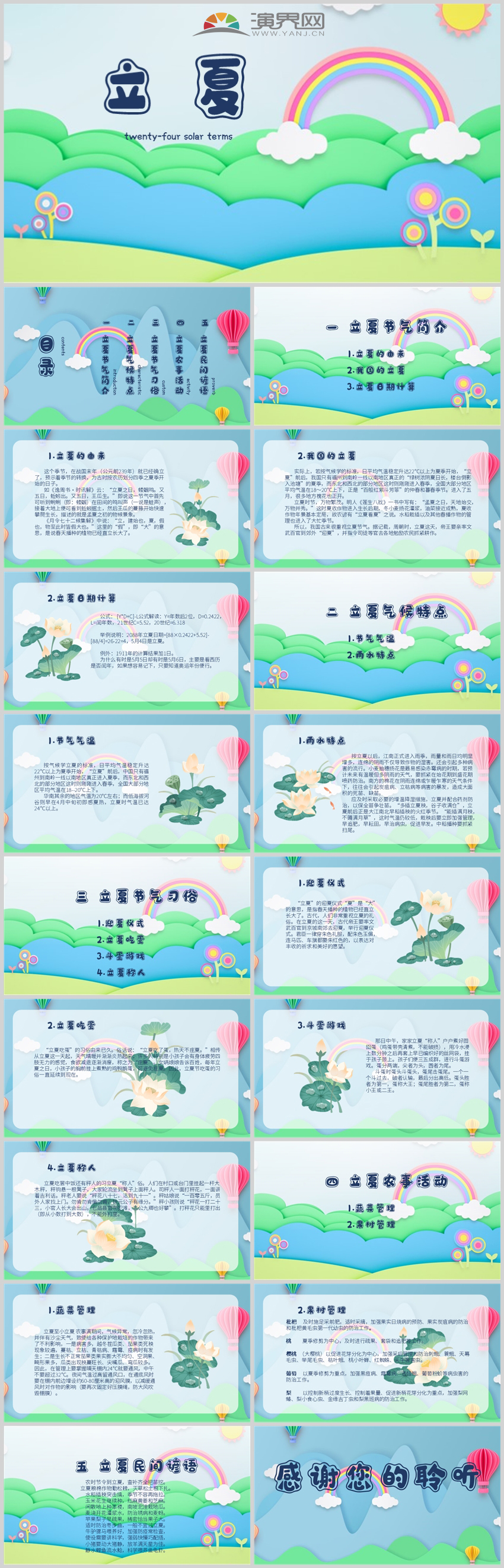 藍綠色二十四節(jié)氣之立夏