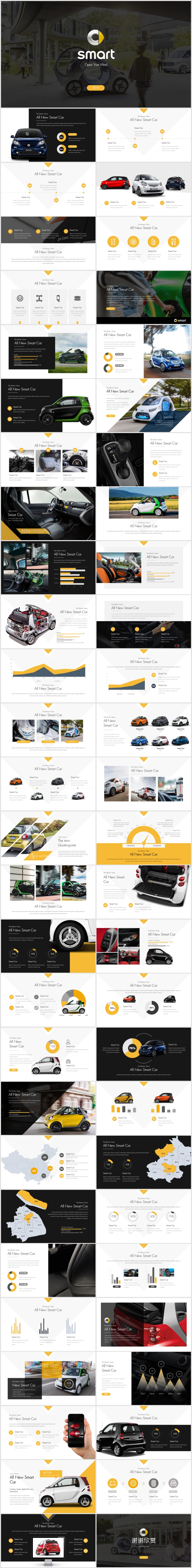 2018全新smart汽車商業(yè)計劃書keynote模板