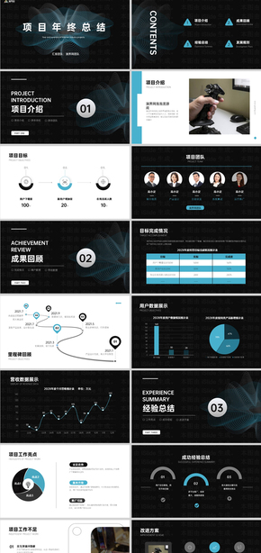 深色項(xiàng)目年終總結(jié)PPT模板