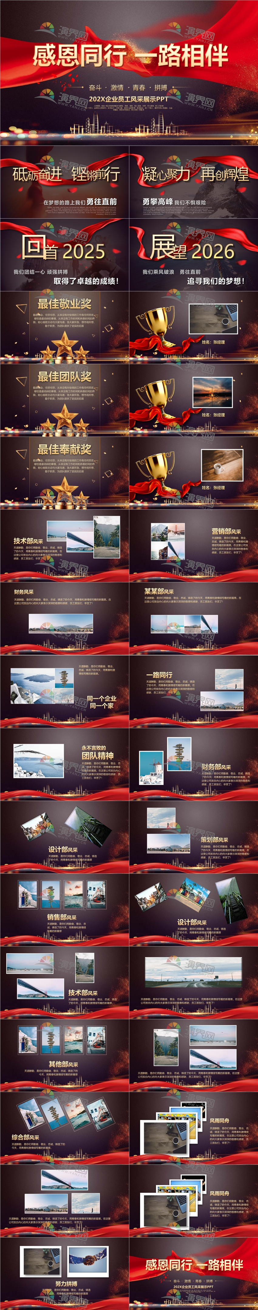 高端喜慶2025新年年會盛典員工表彰大會風采展示年度榮譽盛典頒獎典禮.pptx