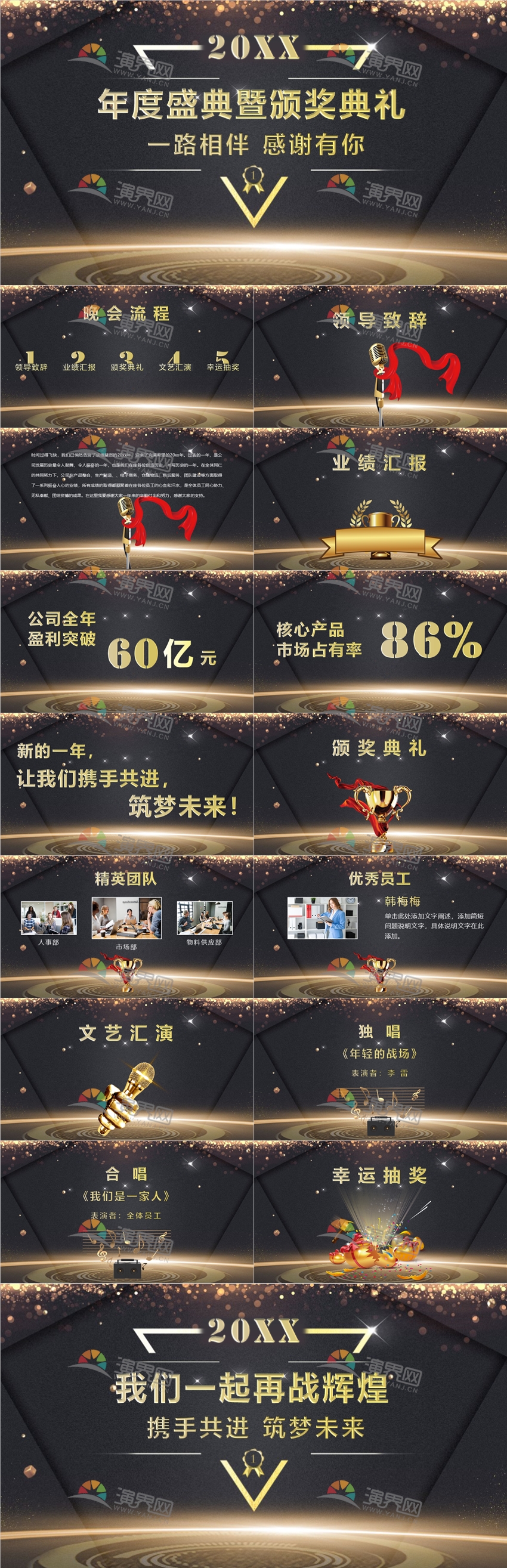 尊貴高端喜慶2025新年年會(huì)盛典暨員工表彰大會(huì)年度榮譽(yù)盛典PPT模板.pptx