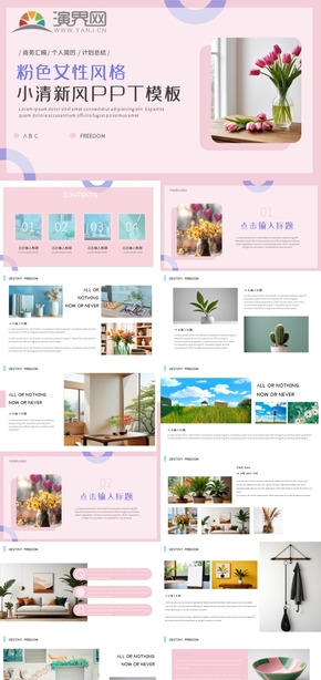 粉色女性風(fēng)格小清新風(fēng)PPT模板