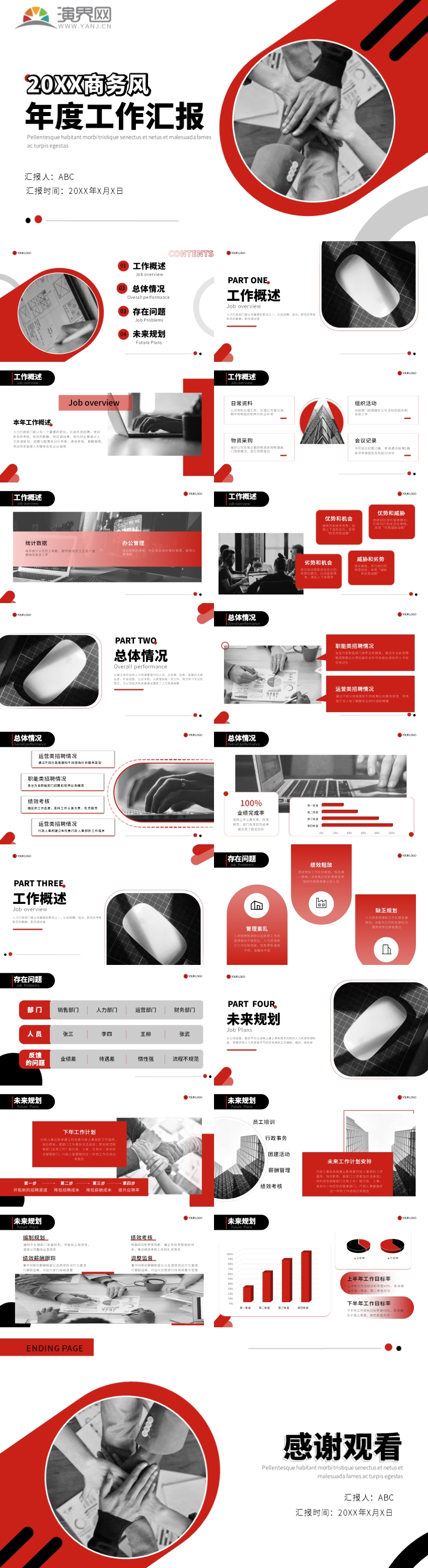 紅色商務(wù)風(fēng)年度工作總結(jié)PPT模板