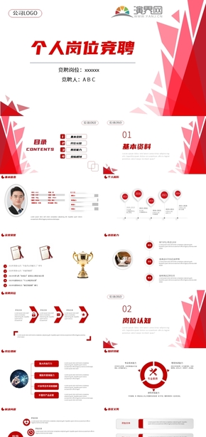 紅色崗位競聘ppt模板