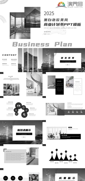黑白色歐美風(fēng)商業(yè)計劃書