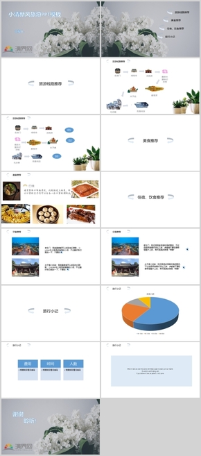 小清新风旅游PPT模板
